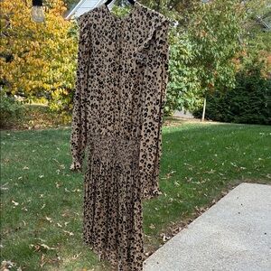 Scotch & Soda Leopard Print Long Sleeve Dress